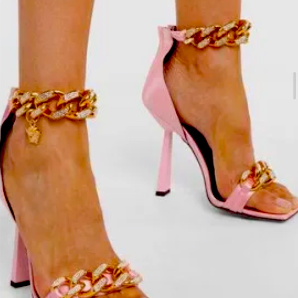Versace Medusa chain satin sandals women